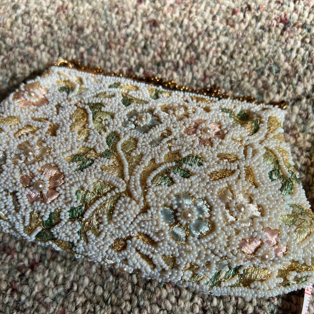 Beaded evening clutch